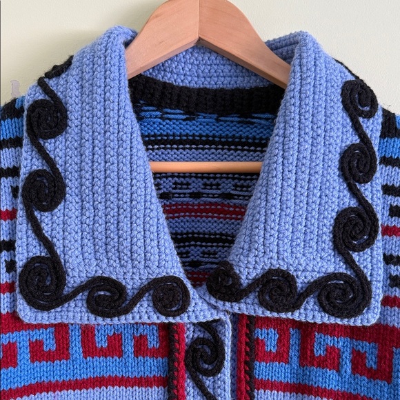 Hand-Knit Kimono Style Long Sweater Jacket Cardigan - Picture 4 of 17